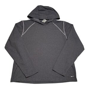 Nike Silver Tag Y2K Nylon Blend Gray Embroidered Swoosh Sweatshirt Women's Large